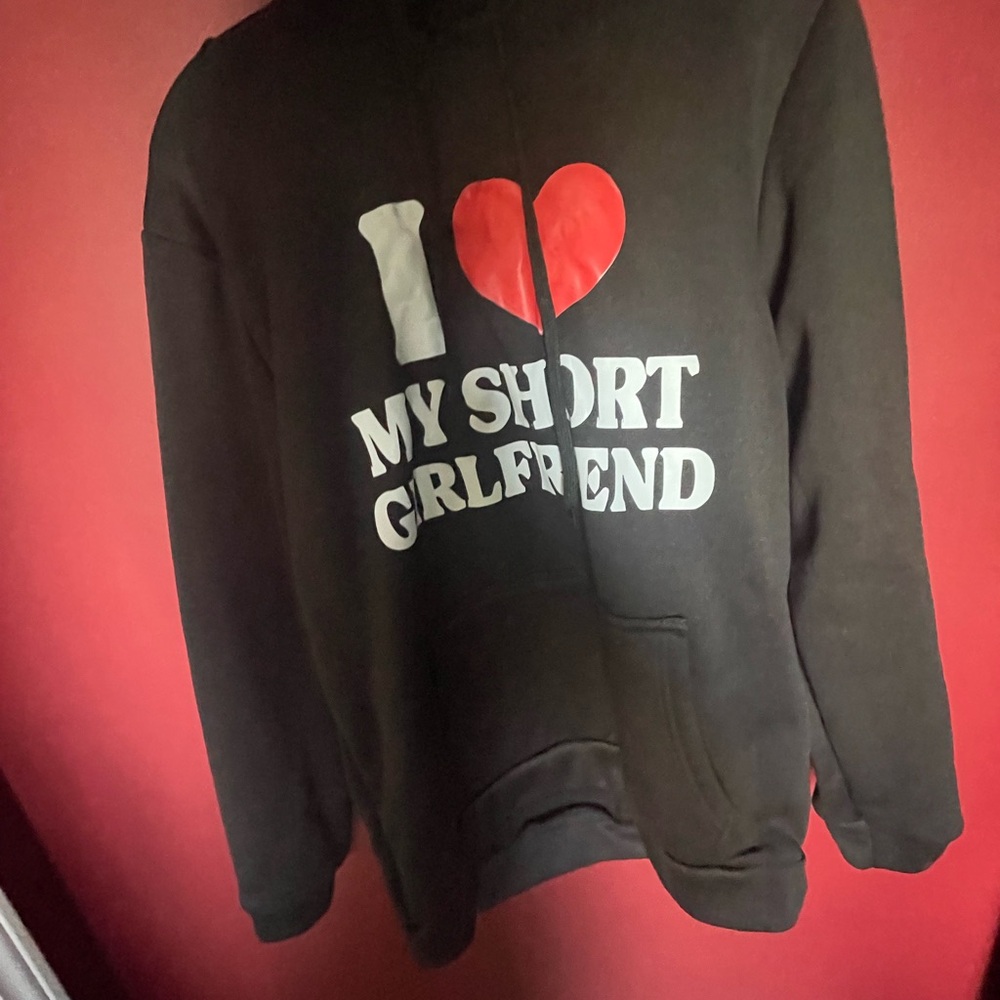 SHEIN Black Hoodie with Red and White Print